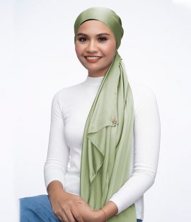 satin silk shawl in mint green color