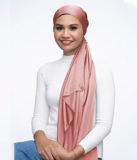 satin silk shawl in dusty rose color