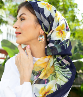 tudung bawal biru